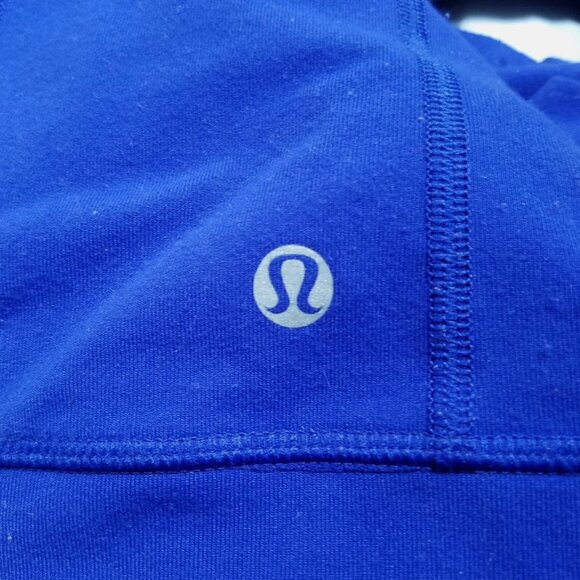 Lululemon In Stride Hoodie 6 Small Blue Striped Thumbholes Sweater Zipper Double - Picture 5 of 13